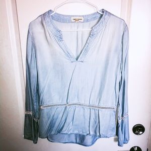 Cloth and stone soft denim fabric blouse.